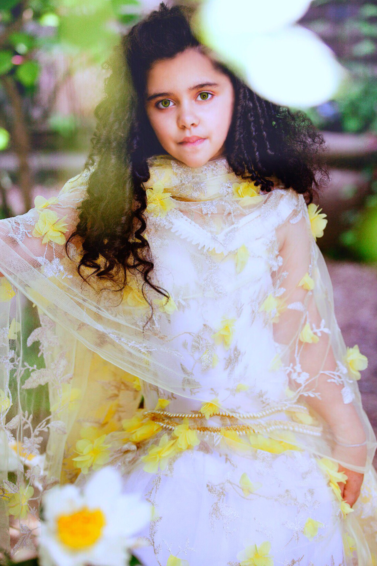 Yellow Primrose Couture Dress by Miashan - Beautiful hand crafted high fashion for girls