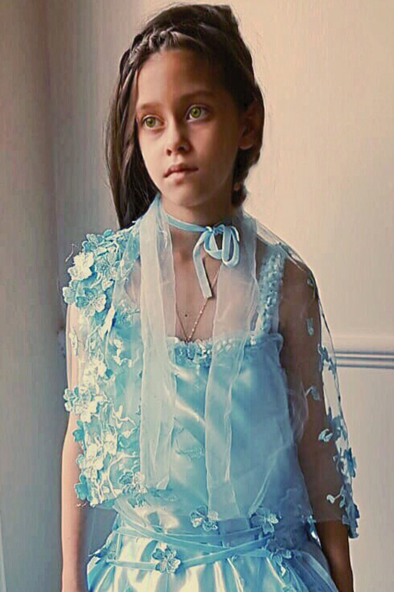 Blue Hydrangea Couture Dress by Miashan - Beautiful hand crafted high fashion for girls